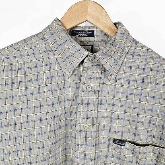 Faconable Men's XL Button Down Windowpane Long Sleeve Shirt - Picture 6 of 6